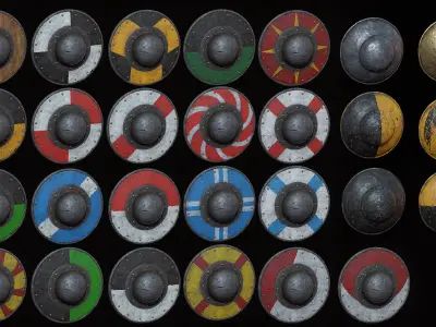 Buckler Shields Low-poly 3D model