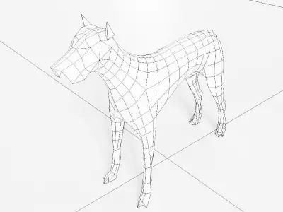 Doberman dog 3d model  Low-poly 3D model