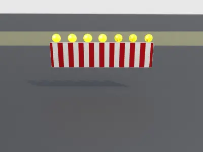 Construction Barrier 6 with animated lights 600-38 500x2000mm Low-poly 3D model