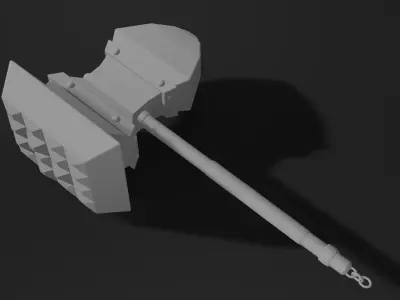 Fantasy hammer in minimalistic style 3 Free low-poly 3D model