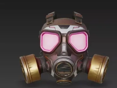 Chimera-H Tactical Modular Gas Mask Low Poly 3D Model Low-poly 3D model