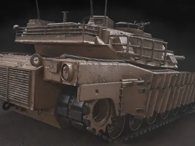 Tank of the USA - Abrams M1A2  Low-poly 3D model