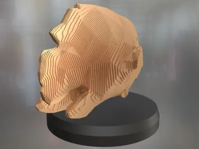 Parametric Napoleon fish Low-poly 3D model