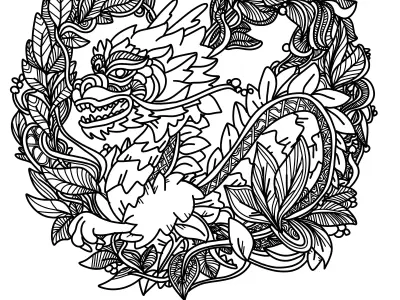 Heart Dragon with leaves 3D print model