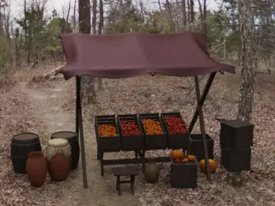 Display stand fruits Store Low-poly 3D model