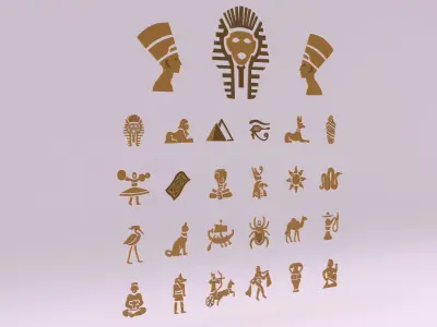 Egyptian Symbols - 010 Low-poly 3D model