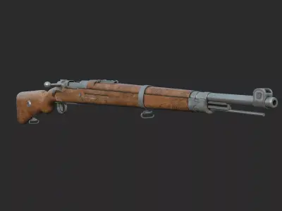 Modern weapons old-style rifles 3D model
