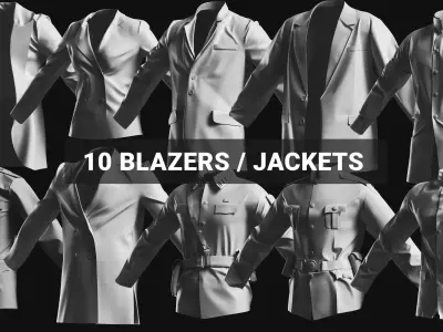 Basemesh Blazer Jacket Collection 3D model