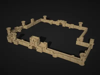 castle wall collection 3D model