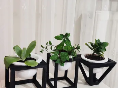 Rectangular triangle square decorative flower pot 3D print model