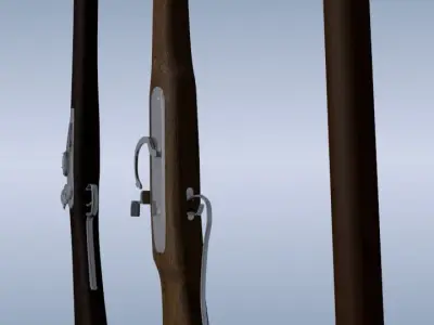 Muskets set three rifles Free 3D model