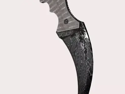 Tactical Combat Knife - The cursed blade - Karambit Low-poly 3D model