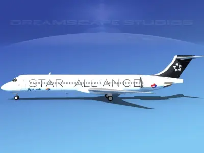 McDonnell Douglas MD-87 Star Alliance 3D model