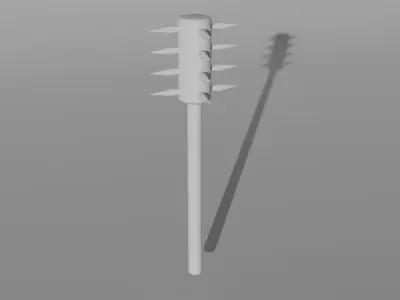 MIDDLE AGE WOOD MACE Free low-poly 3D model