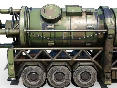 4 coatings of China DF-21 CSS5 DF21 ballistic missile launcher 3D model
