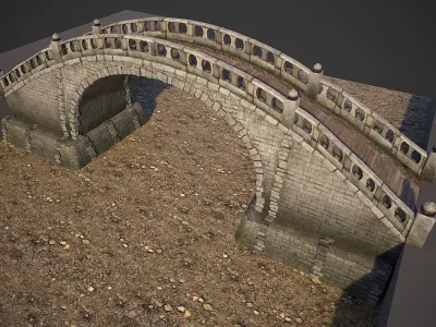 Chinese Bridge Low-poly 3D model