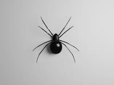 Simple Black Widow Spider Low-poly 3D model