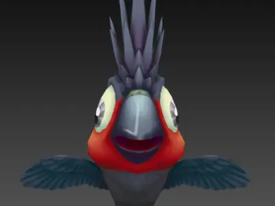 Black Cockatoo Low-poly 3D model