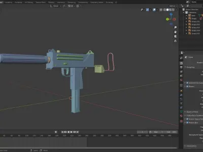 Low poly mac-10 model gun Free low-poly 3D model