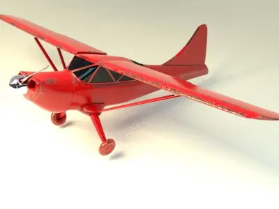 small plane light aircraft Piper Aircraft Low-poly 3D model