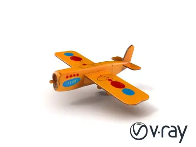 Cardboard Airplane Toy Model Pack Low-poly 3D model