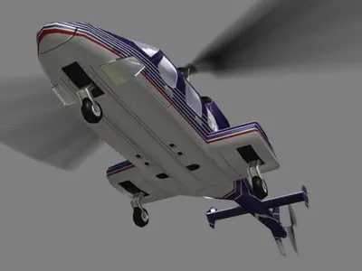 Bell 222 V2 Helicopter Low-poly 3D model