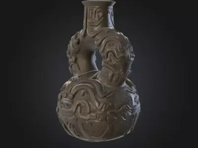 Ancient Bronze Vessel Low-poly 3D model