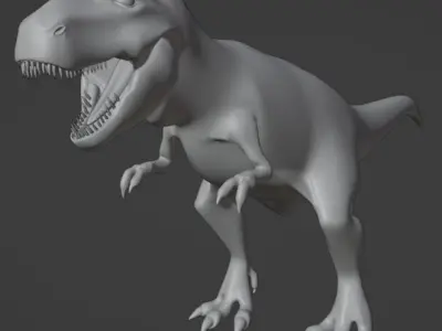 Tyrannosaurus Rex Model - texture painted with bump 3D model