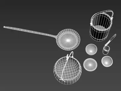 Anglo Saxon Viking Cooking Set Low-poly 3D model