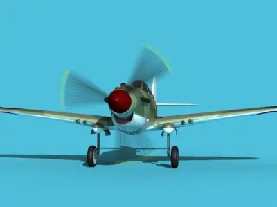 Curtiss P-40B Tomahawk V09 New Zealand 3D model