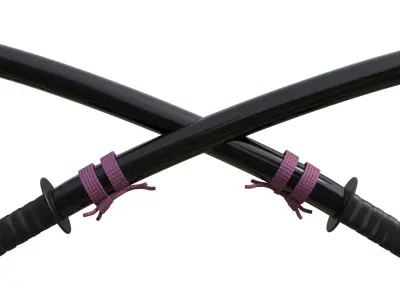 Wakizashi Game Ready 3D Weapon Asset Low-poly 3D model