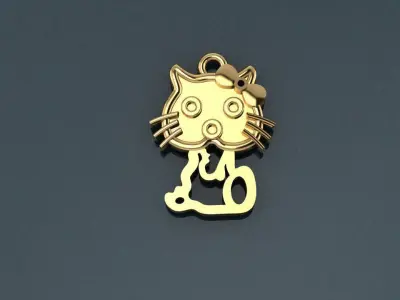Hello kitty Pandant Free 3D print model