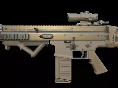 SCAR-L- Low-poly  Low-poly 3D model