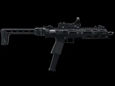 Gun SMC-9 Low-poly 3D model