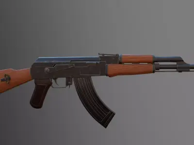 Weapon Rifle Kalashnikov AK-47 Textured 3D model