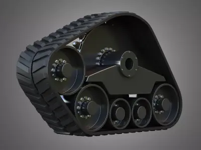  Rubber Track System 3 - Combine Harvester - Crawler Tractor 3D model