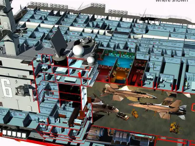 USS Ronald Reagan Aircraft Carrier Cutaway CVN76 3D model