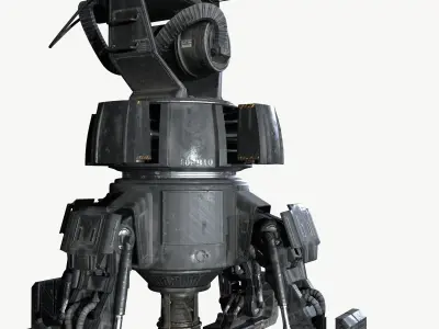 Turret Game Ready PBR Textures Free low-poly 3D model