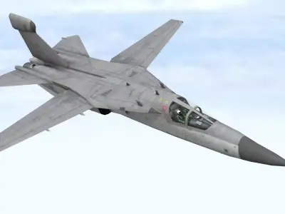 Fighter Jet Flying In Sky Plane V08 Low-poly 3D model
