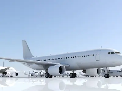 Airbus A320 ceo CFM Sharklets Static Blank  Low-poly 3D model