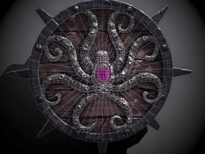 octopus shield Free low-poly 3D model