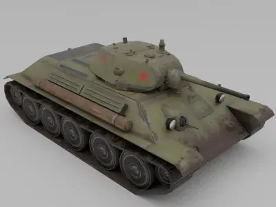  T34-76 1941 Medium Tank  Low-poly 3D model
