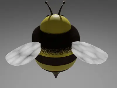 Stylised Cartoony Cute Bee  Low-poly 3D model