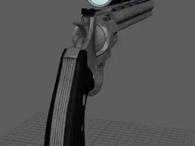 Custom Python Revolver Low-poly 3D model
