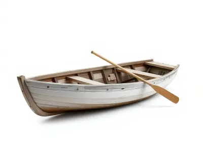 Weathered Wooden Rowboat model pack Low-poly 3D model