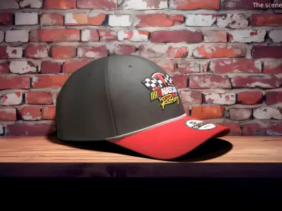 NASCAR Racing New Era 9FORTY A Frame Adjustable Hat Black Red 3D model