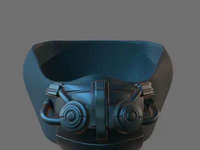 Gas mask helmet 3d model scifi Low-poly  Low-poly 3D model 546