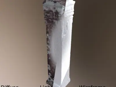 Ancient Pillar Low-poly 3D model