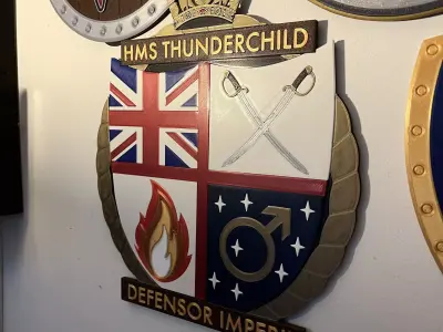 1987 HMS Thunderchild Ships Badge Wall Plaque 3D print model