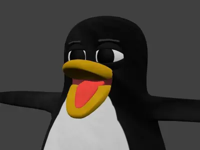 3D Linux Penguin model Free low-poly 3D model